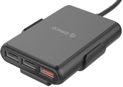 Автомобильное зарядное устройство ORICO UCP-5P-BK-PRO <USBx5, QC3.0, 2 блока, BLACK>