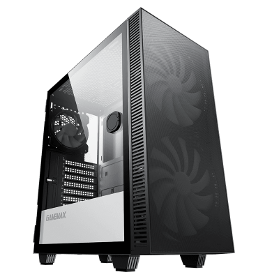 Корпус ПК без БП GameMax Aero <ATX, Tempered glass, 2x200mm, 1x120mm, ARGB, USB3.0x1, 360*210*440mm>