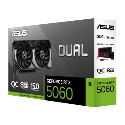 Видеокарта ASUS RTX 5060 DUAL OC (8 Gb, HDMI/3DP, GDDR7/128bit, DUAL-RTX5060-O8G)