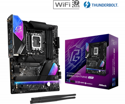Материнская плата ASRock Z890 LIGHTNING WIFI LGA1851 4xDDR5 4xSATA 4xM.2 HDMI Type-C ATX