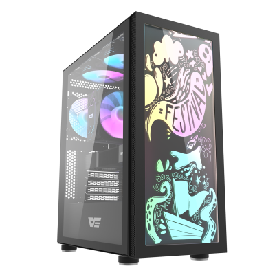 Корпус ПК без БП DarkFlash Dk210 Graffiti <ATX, 2x3.5, 1xUSB 3.0, 2xUSB2.0, Audio, 410*210*480mm> Корпус ПК без БП DarkFlash Dk210 Graffiti <ATX, 2x3.5, 1xUSB 3.0, 2xUSB2.0, Audio, 410*210*480mm>