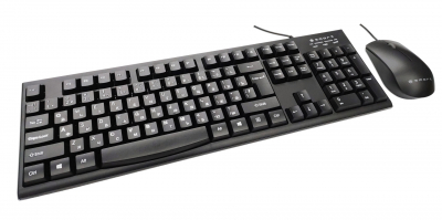 Клавиатура+мышь SMART KM-100 <USB, 1.5М, 104 мембранные клавиши, BLACK, kaz/rus/eng>
