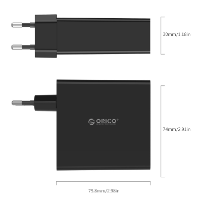 Зарядное устройство ORICO DCW-4U-EU-BK-PRO от сети с USB выходом <4 Port USB, 30W, 75.8*74*30mm> Зарядное устройство ORICO DCW-4U-EU-BK-PRO от сети с USB выходом <4 Port USB, 30W, 75.8*74*30mm>