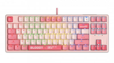 Клавиатура игровая Bloody S87 PINK