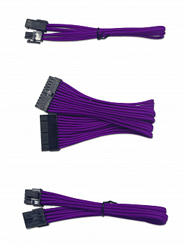 Кабель комплект питания ПК PURPLE <папа-мама, 24Pin*1, 8Pin*2, 4Pin*2, без фиксаторов>