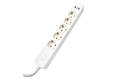 Сетевой фильтр S SMART SM-GS05BK3U-3M ϟ <белый, 16А, 5роз, 3М, EU, 2*USB, Type-C>