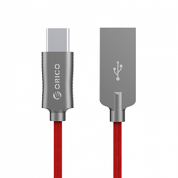 Кабель Type C ORICO HCU-10-V1-RD <1М, USB2.0, 2.4A, RED> V2