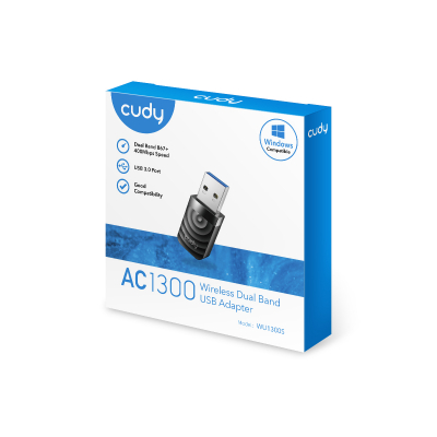 Сетевой адаптер беспроводной USB CUDY WU1300S <AC1300 Wi-Fi USB 3.0 Adapter>