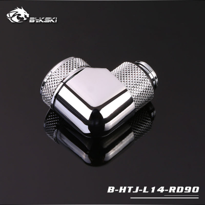 Фитинг угловой 90 градусов, Bykski B-HTJ-L14-RD90 <компрессионный с винтовой фиксацией>