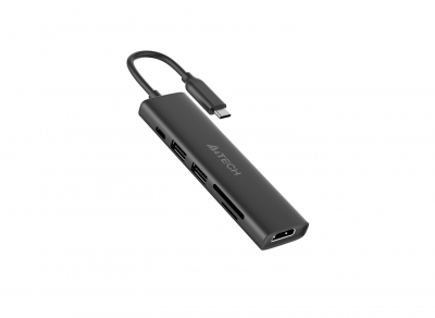 Адаптер A4tech DST-60C <100W, 1 x USB-C PD, 2 x USB 3.0, 4K HDMI@60Hz, 1 x TF, 1 x SD>