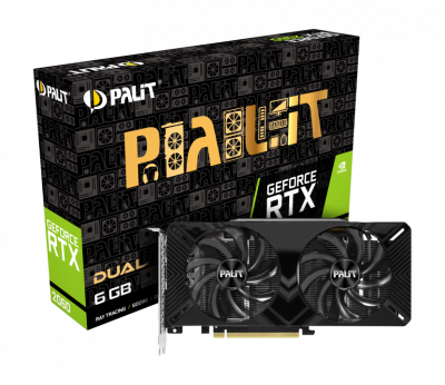 Видеокарта Palit PCI-E NV PA-RTX2060 DUAL <6GB, GDDR6, 192 bit, DP, HDMI, DVI>