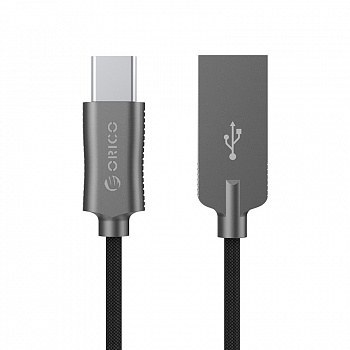 Кабель Type C ORICO HCU-10-V1-BK <1М, USB2.0, 2.4A, BLACK> v2