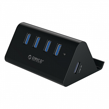 USB Хаб подставка ORICO SHC-U3-V2-BK-BP <USB3.0x4, Cable 1m, BLACK, 92*70*44mm>