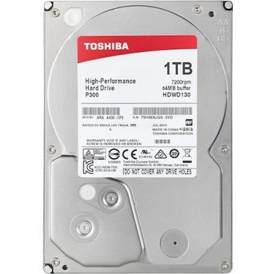 Жесткий диск HDD 1TB Toshiba Р300 V2<SATA-III, 7200rpm, 3.5", 6.0 Gb/s, 64M cache (HDWD110UZSVA)>