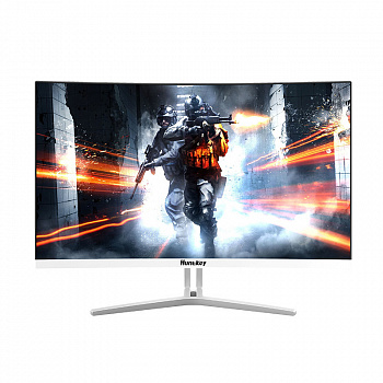 Монитор ЖК 23.6" Huntkey X2471C <1920*1080, LED, 144Hz, 5ms, колонки DVI+HDMI+VGA, изогнутый, WHITE>