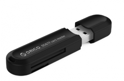 Картридер USB ORICO CRS21-BK <TF/SD, до 2Тб, BLACK> v2