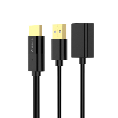 Видео кабель USB к HDMI ORICO PE-P1-BK-BP <USB to HDMI, iOS, DC 5V1A, ABS, 1m>
