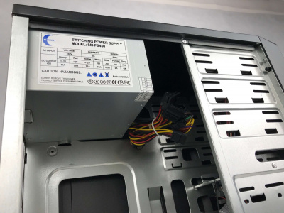 Корпус ПК с БП SMART SX-C5822 <microATX, 360*175*365mm, 0.4mm, 2xUSB, MAX450W+8mm, BLACK>