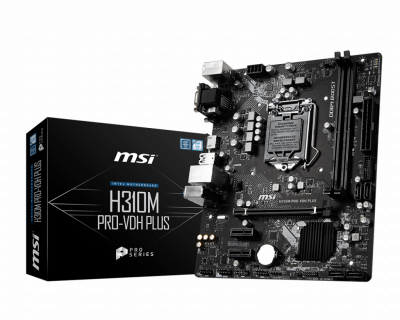 Материнская плата S-1151 MSI H310M PRO-VDH Plus <mATX, H310, 2xDDR4, VGA, DVI, HDMI>
