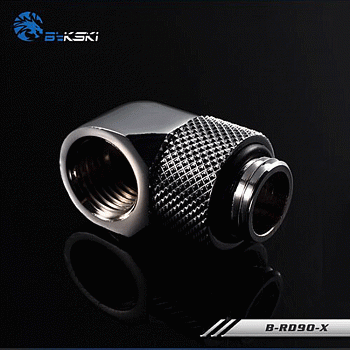 Фитинг угловой Bykski B-RD90-X Black <90гр. Папа-мама>