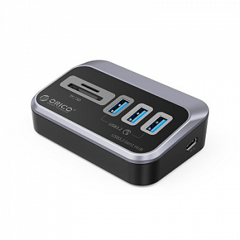 USB Хаб ORICO M3U3-3TS-05-BK-BP <Type-C-T-C（0.5m）+USB-A adapter, USB-A×3 3.2 Gen1，TF×1，SD×1>