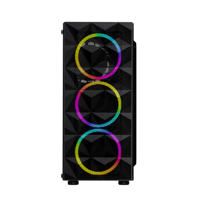 Корпус Wintek Spike G02 TG, ATX/Micro ATX, USB 1*3.0/2*2.0, HD-Audio+Mic, 0,5 mm, 3*12cm ARGBfan