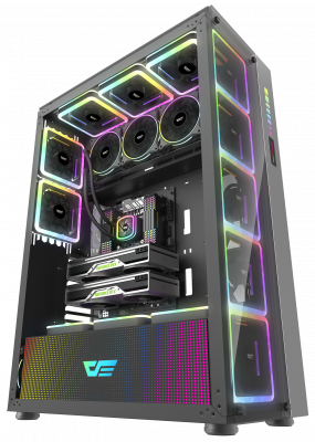Корпус ПК без БП DarkFlash DF800 <EATX, 9x3.5, 7x2.5, 2xUSB 3.0, 2xUSB2.0, Audio, 552*271*771mm>