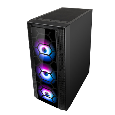 Корпус Wintek Galaxy F507 TG, ATX/Micro ATX, USB 1*3.0/2*2.0, HD-Audio+Mic, 0,5 mm, 4*12cm ARGB fan 
