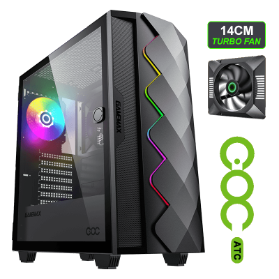 Корпус ПК без БП GameMax Diamond COC Black <MATX, 1x120FAN, 1x140COC>
