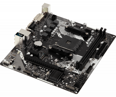 Материнская плата S-AM4 ASRock B450M-HDV R4.0 <2xDDR4 4xSATA3 1xUM.2 HDMI DVI-D D-Sub mATX>