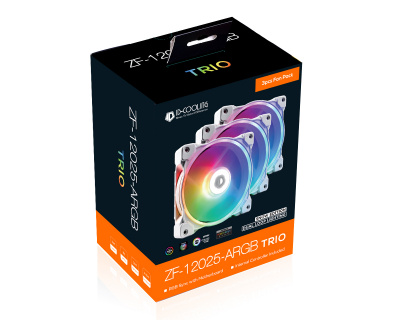 Вентилятор для корпуса ID-Cooling ZF-12025-ARGB-TRIO SNOW <120mm, 500~1600±10%RPM, 4Pin PWM>