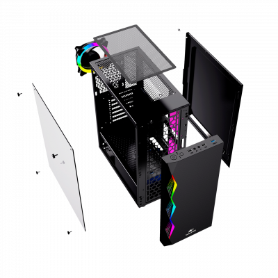 Корпус Wintek Skyline G46 TG, ATX/Micro ATX,USB 1*3.0/2*2.0, HD-Audio+Mic, 0,5 mm, RGB strip,1*12c Корпус Wintek Skyline G46 TG, ATX/Micro ATX,USB 1*3.0/2*2.0, HD-Audio+Mic, 0,5 mm, RGB strip,1*12c