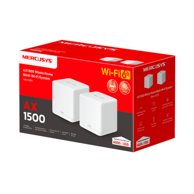 Домашняя Mesh Wi-Fi система GbE AX1500 Mercusys Halo H60X(2-pack) Wi-Fi 6
