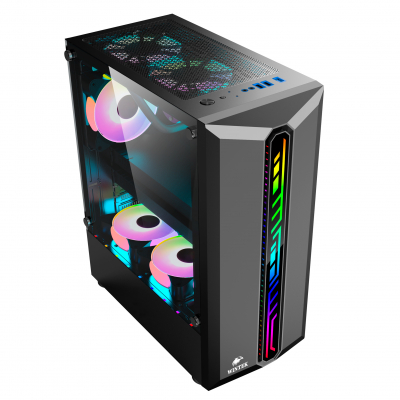 Корпус Wintek Blade D526 TG, ATX/Micro ATX,USB 1*3.0/2*2.0, HD+Mic, 0,5mm, 1*12cm DRRainbow fan