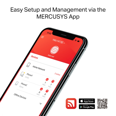 Домашняя Mesh Wi-Fi система GbE BE9300 Mercusys Halo H47BE(2-pack) Wi-Fi 7