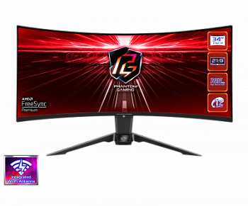 Монитор 34" ASRock PG34WQ15R2B VA <3440x1440, 165Hz, Изогнутый, Черный>