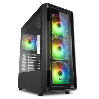 Корпус ПК без БП Sharkoon TK4 RGB <ATX, 2x3.5, 5x2.5, 2xUSB 3.0, 1xUSB 2.0, Audio, 400*190*456mm>