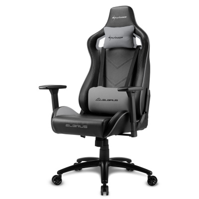 Игровое кресло Sharkoon Elbrus 2 Black/Gray <Синтетическая кожа, Газлифт 4, подлокотник 3D> Игровое кресло Sharkoon Elbrus 2 Black/Gray <Синтетическая кожа, Газлифт 4, подлокотник 3D>