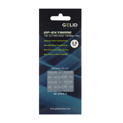Термопрокладка, heatsink compound, Gelid GP-Extreme, 120x20x2.5mm, 2.8g/cm3, (2шт/уп)