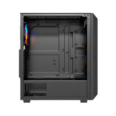 Корпус Wintek Mars PS195-6-M-B TG, ATX/Micro ATX, USB 1*3.0/2*2.0, 0,45mm, 4*12cm ARGB fan, Black