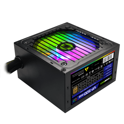 Блок питания ПК  500W GameMax VP-500-RGB <500W, RGB, APFC, 120mm, 4xSATA, 3x4PIN>