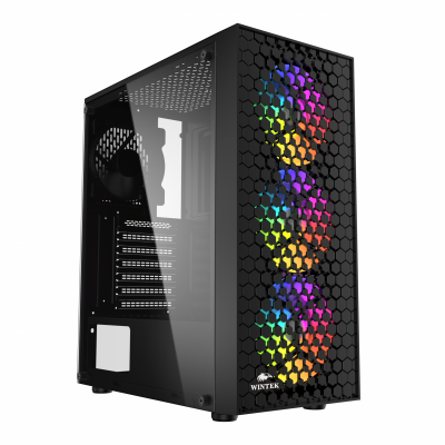 Корпус Wintek Mirage G48, ATX/Micro ATX, USB 1*3.0/2*2.0, HD-Audio+Mic, 0,5 mm, 3*12cm ARGB+controll