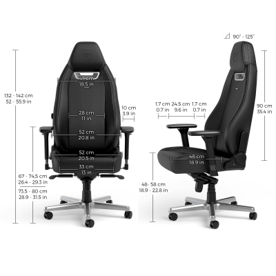 Игровое кресло Noblechairs LEGEND Gaming Chair - Silver Edition <Экокожа, подлокотник 4D, газлифт 4>