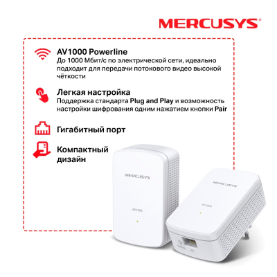 Сетевой адаптер Powerline Mercusys MP500 KIT