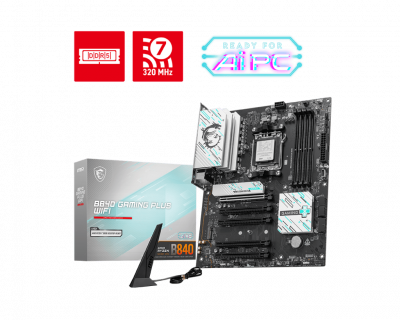 Материнская плата MSI B840 GAMING PLUS WIFI AM5 4xDDR5 4xSATA3 RAID 2xM.2 1xHDMI 1xType-C ATX Материнская плата MSI B840 GAMING PLUS WIFI AM5 4xDDR5 4xSATA3 RAID 2xM.2 1xHDMI 1xType-C ATX