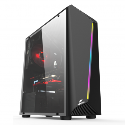 Корпус Wintek Line D529 TG, ATX/Micro ATX, USB 1*3.0/2*2.0, HD+Mic, 0,5mm, 1*12cm DR Rainbow fan