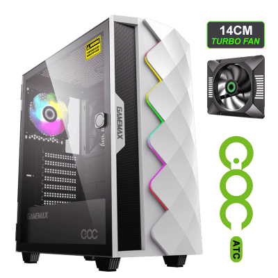 Корпус ПК без БП GameMax Diamond COC White  <MATX, 1x120FAN, 1x140COC>