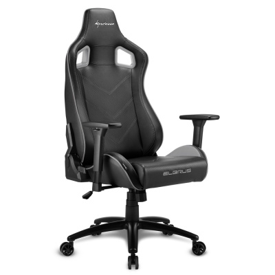 Игровое кресло Sharkoon Elbrus 2 Black/Gray <Синтетическая кожа, Газлифт 4, подлокотник 3D> Игровое кресло Sharkoon Elbrus 2 Black/Gray <Синтетическая кожа, Газлифт 4, подлокотник 3D>