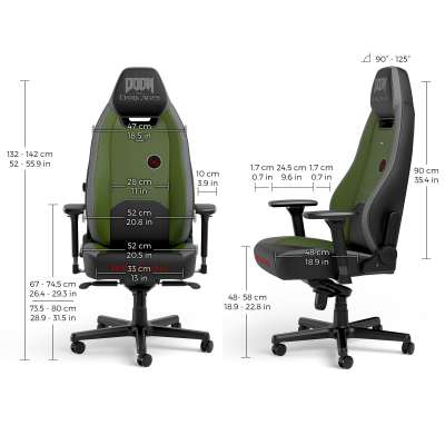 Игровое кресло Noblechairs LEGEND Gaming Chair - DOOM the Dark Ages Edit <подлокотник 4D, газлифт 4>