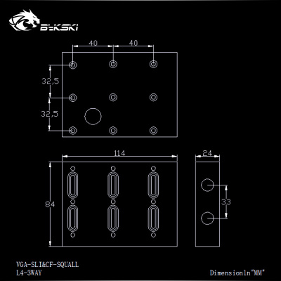 Мост жидкостного охлаждения для VGA Bykski VGA-SLI&CF-SQUALL <L4/3Way, SLI/CF, Прозрачный>